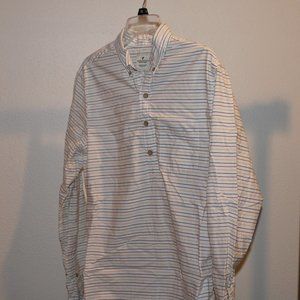 White Stripped Quarter Button-Up Dress Shirt